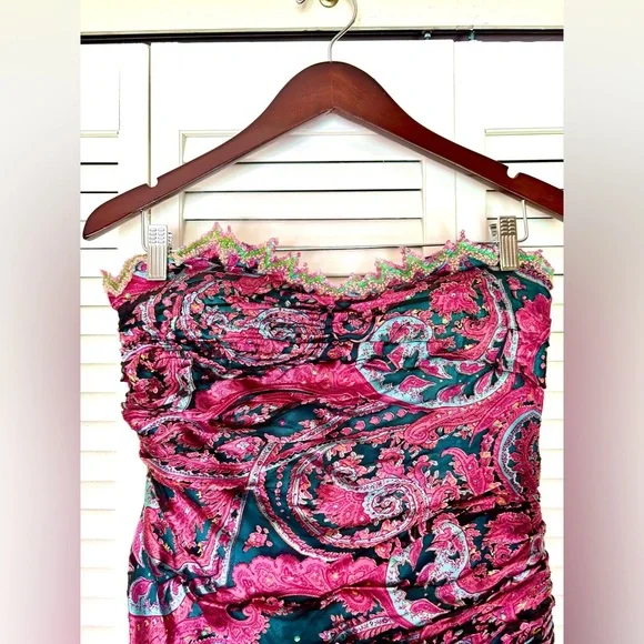 NWT Vintage Y2K Bob Mackie B’Zar Boho Paisley Beaded Dress Set 14/12 - Picture 10 of 13